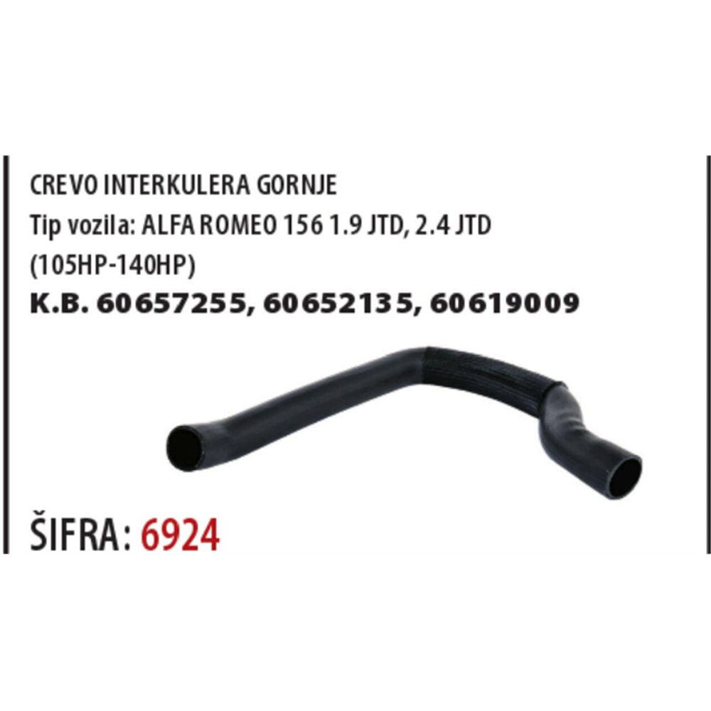 Crevo interkulera Alfa 156 (932) 1.9 JTD 97-01