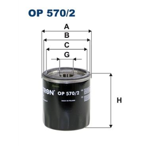 Filter ulja Astra K/Insignia 1.0/1.6 14- / Filtron OP570/2