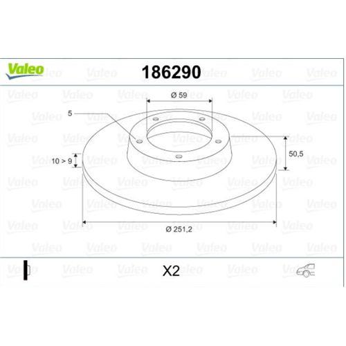 Disk točka zadnji Alfa 147 / Valeo 186290