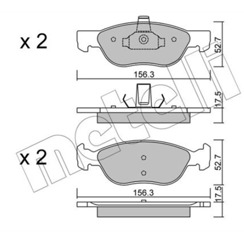 Pločice prednje Punto 2 1.9D/1.9JTD 1.3JTD / Metelli 22-0082-2