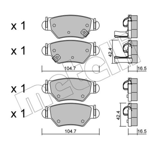 Pločice zadnje Astra G bosch sistem / Metelli 22-0259-0