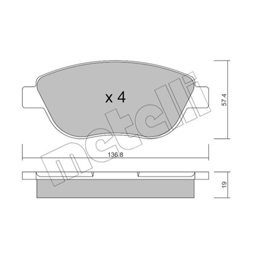 Pločice prednje Xsara Berlingo 307 / Metelli 22-0322-1