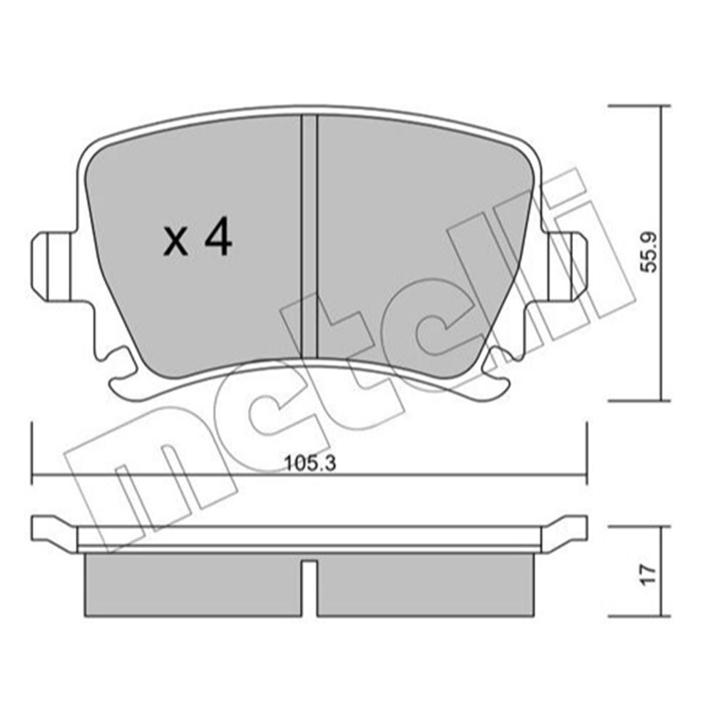 Plocice zadnje Golf 5/6 Passat B6 / Metelli 22-0553-0