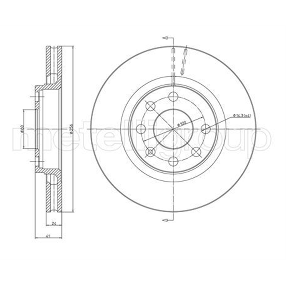 Disk točka prednji Astra F/Vectra ventilirajući / Metelli 23-0166