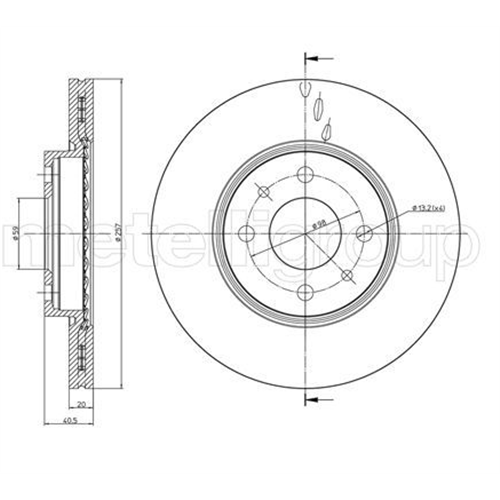 Disk točka prednji Punto/ Bravo/Tipo ventilirajući / Metelli 23-0231C