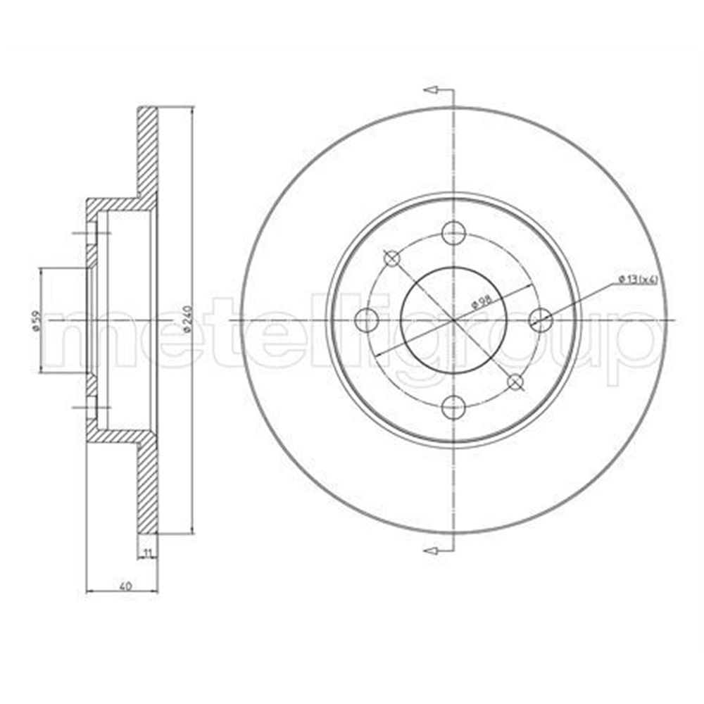 Disk točka prednji Punto 1.2 8V / Metelli 23-0232C