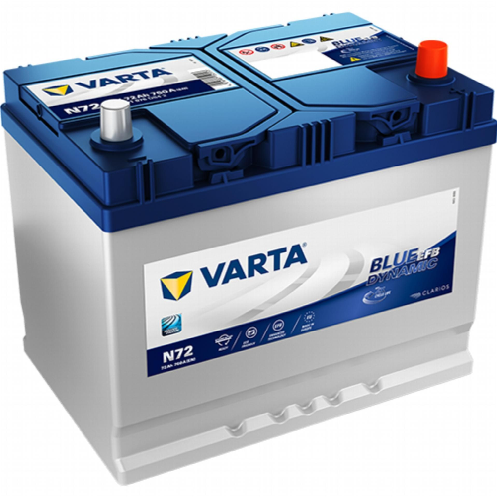 Akumulator Varta Blue EFB 12V72Ah D+ 760A ASIA