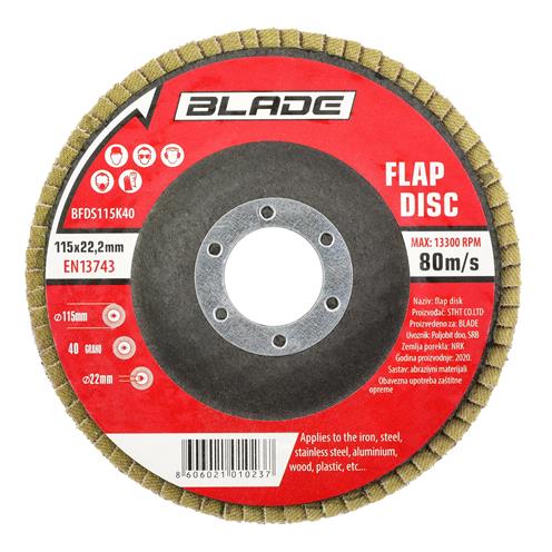 Flap disk (lamelni) fi-115mm K120 Standard - BLADE BFDS