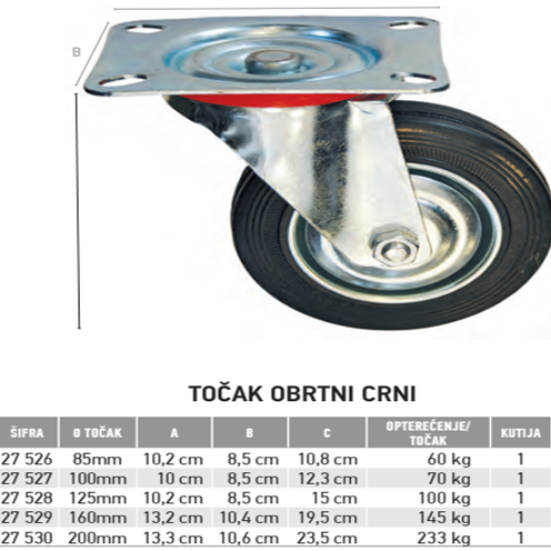 FF TOCAK OBRTNI 85mm CRNI F27526