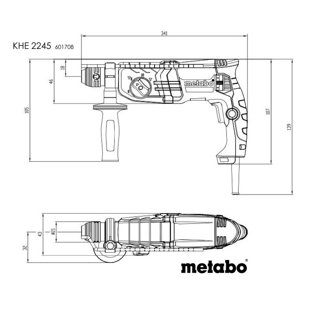 Metabo  pneumatska čekić-bušilica KHE 2245 (601708500)