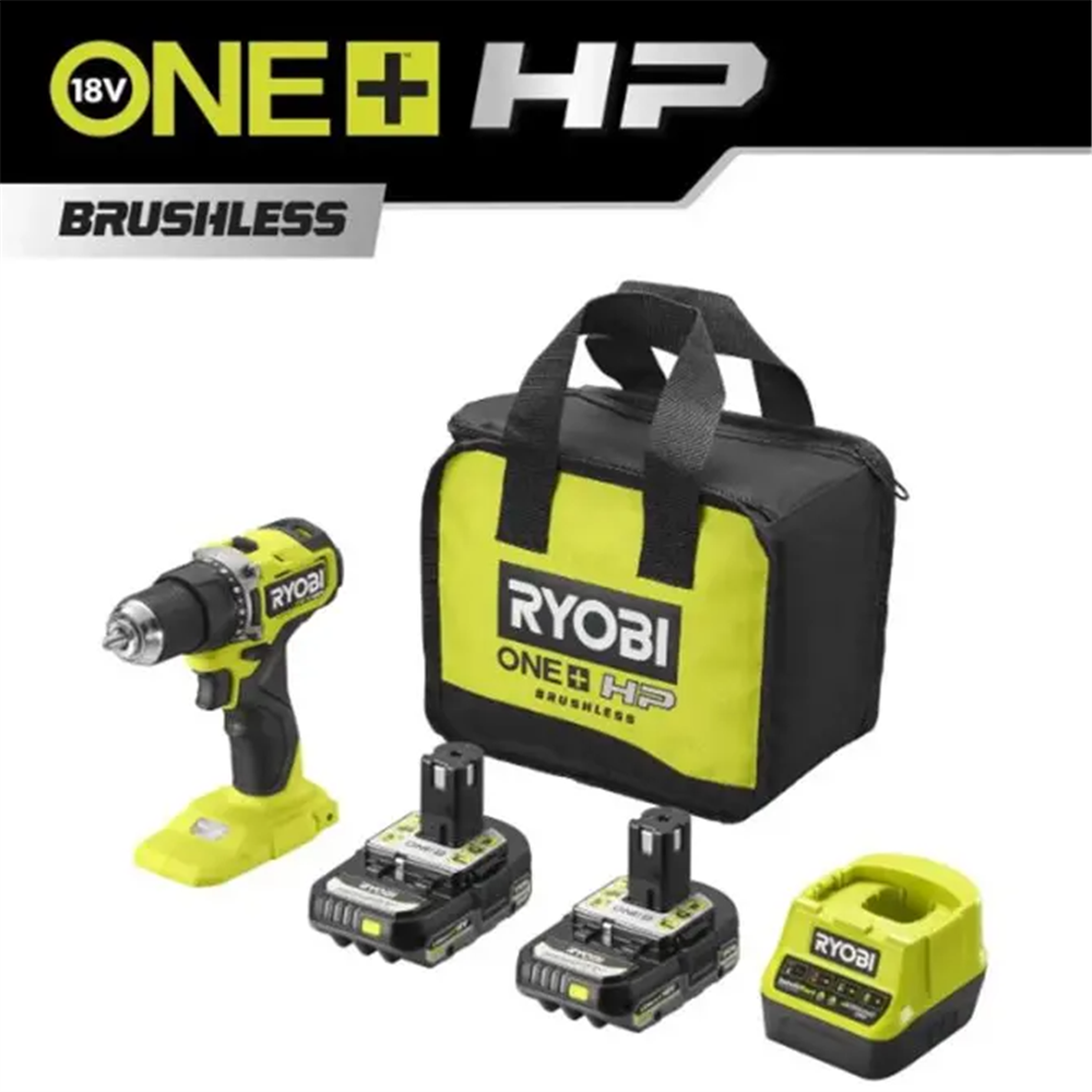 Set – udarna bušilica (18V ONE+™ HP) sa 2 baterije (2Ah) i punjačem – RYOBI RDD18C-220S