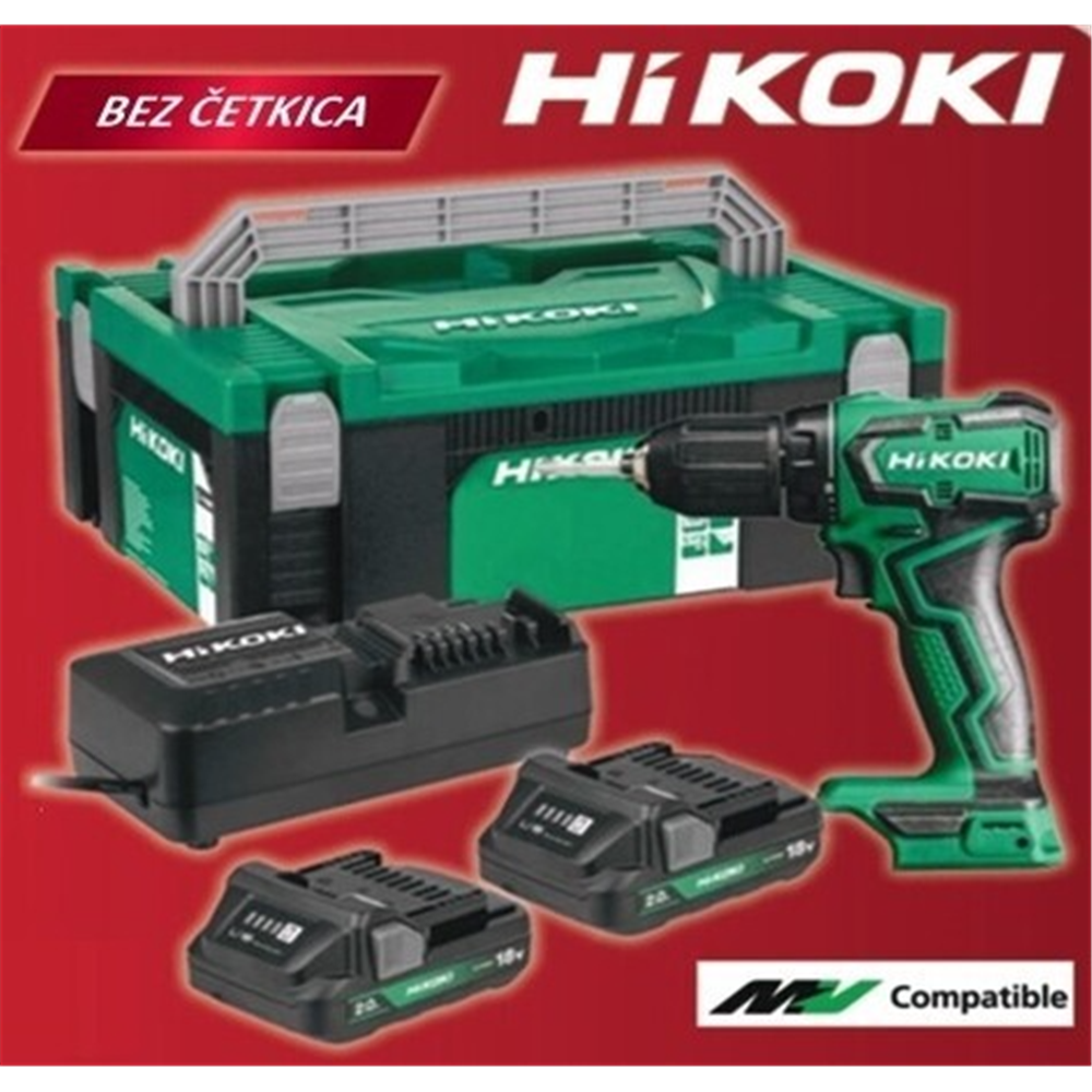 Hikoki aku bušilica zavrtač 18V SET DS18DD-WRZ + 2 x 2Ah