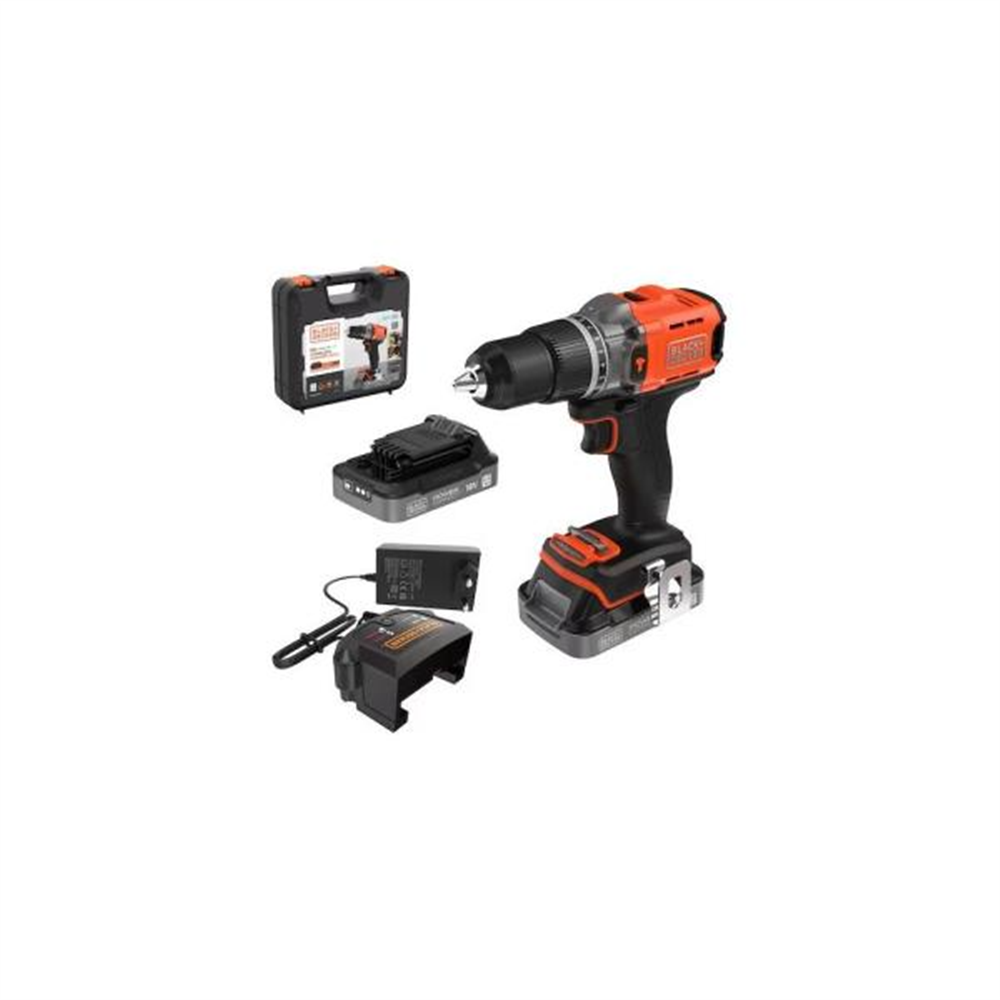 Black&Decker akumulatorska vibraciona bušilica - odvijač 18V; 2x2 Ah + kofer