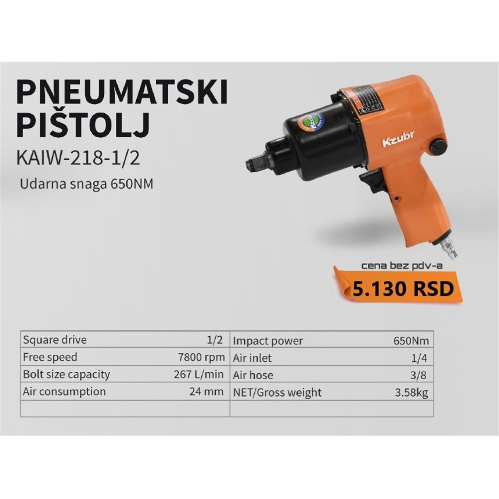 Pneumatski pištolj KZUBR KZUBR KAIW-218 1/2