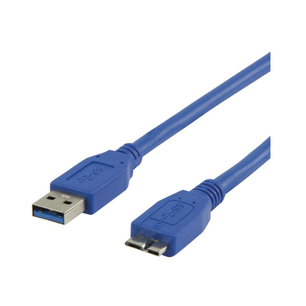 USB 3.0 kabel 1m USB3.0A/microB-1/BL