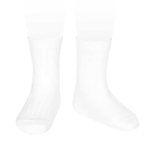 Pamučne bele kratke čarape rebrasti rad unisex