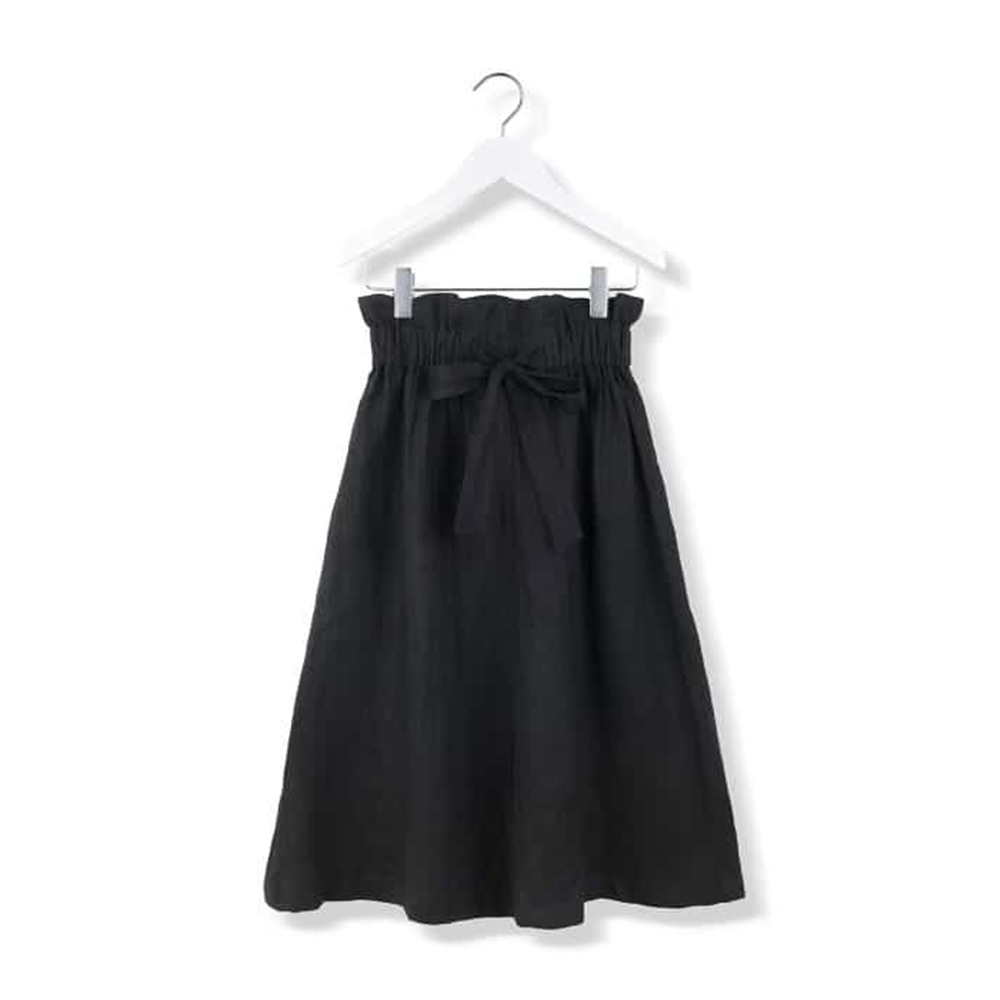 Suknja od lana crne boje  sa visokim strukom
