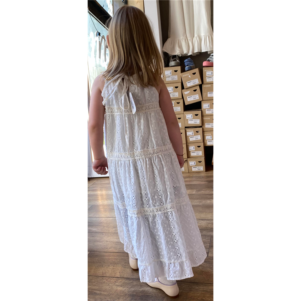 Letnja haljina duga na bretele beli vez -POSLEDNJI KOMAD