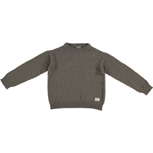Džemper od pamučnog konca tamno sive boje