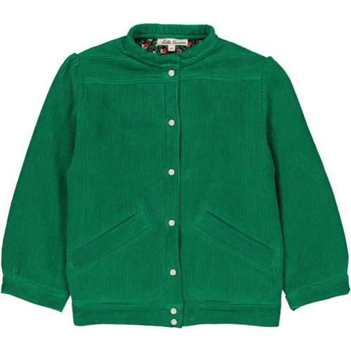 Cvetna sa jedne strane i zeleni somot sa druge strane čini ovu jaknu sa dva lica idealnom za jesen i zimu/ jakna sa dva lica za devojčice