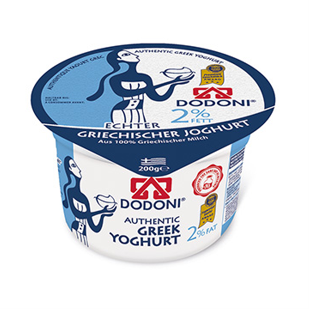 Grčki jogurt od kravljeg mleka sa 2%mm Dodoni 150gr