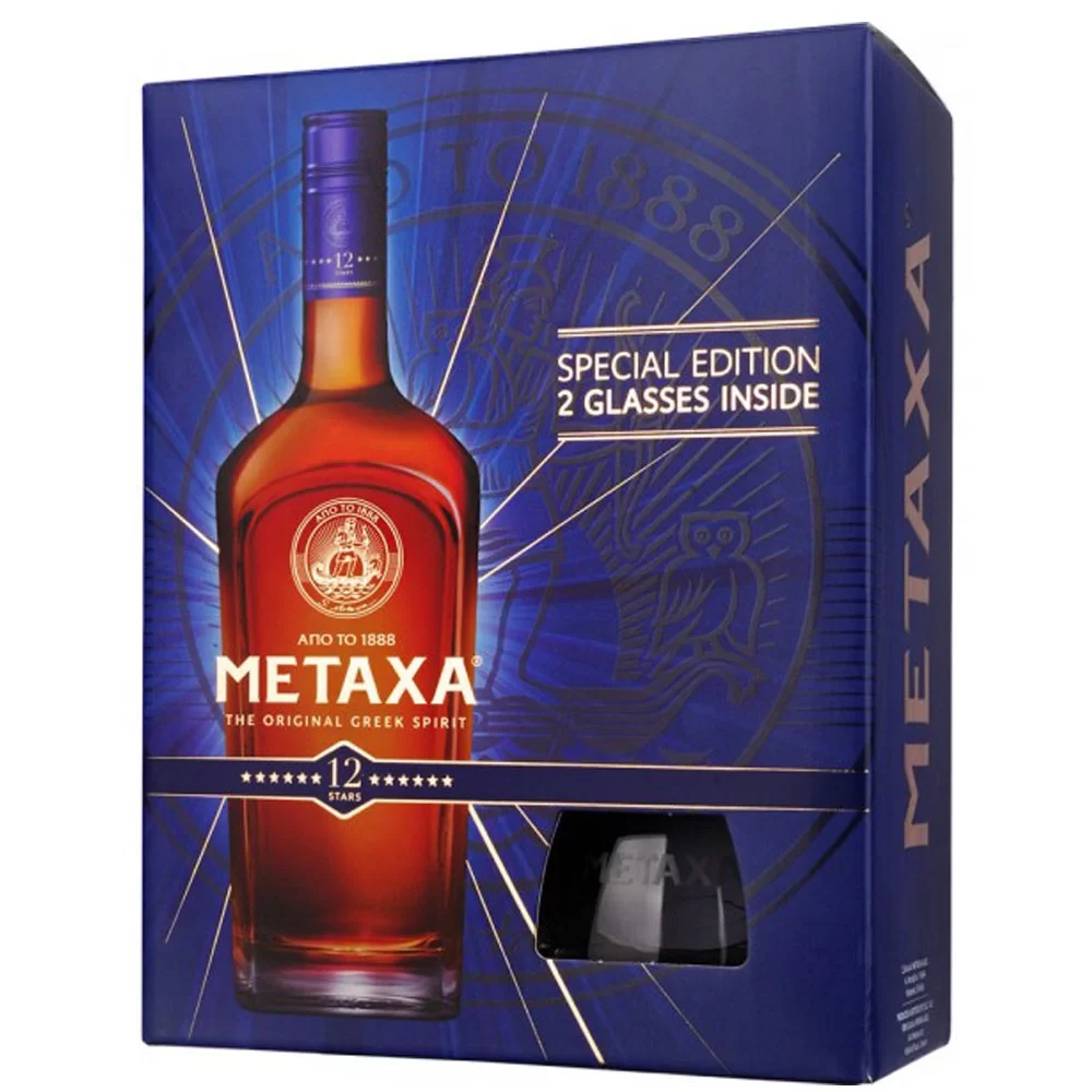 Poklon set Metaxa 12 stars 0,7l sa 2 čaše