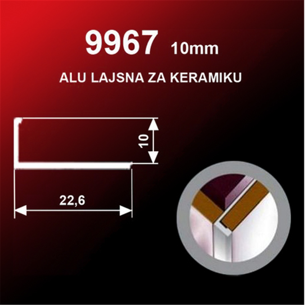 Alu lajsna 10MM 9967 C32 BRONZA