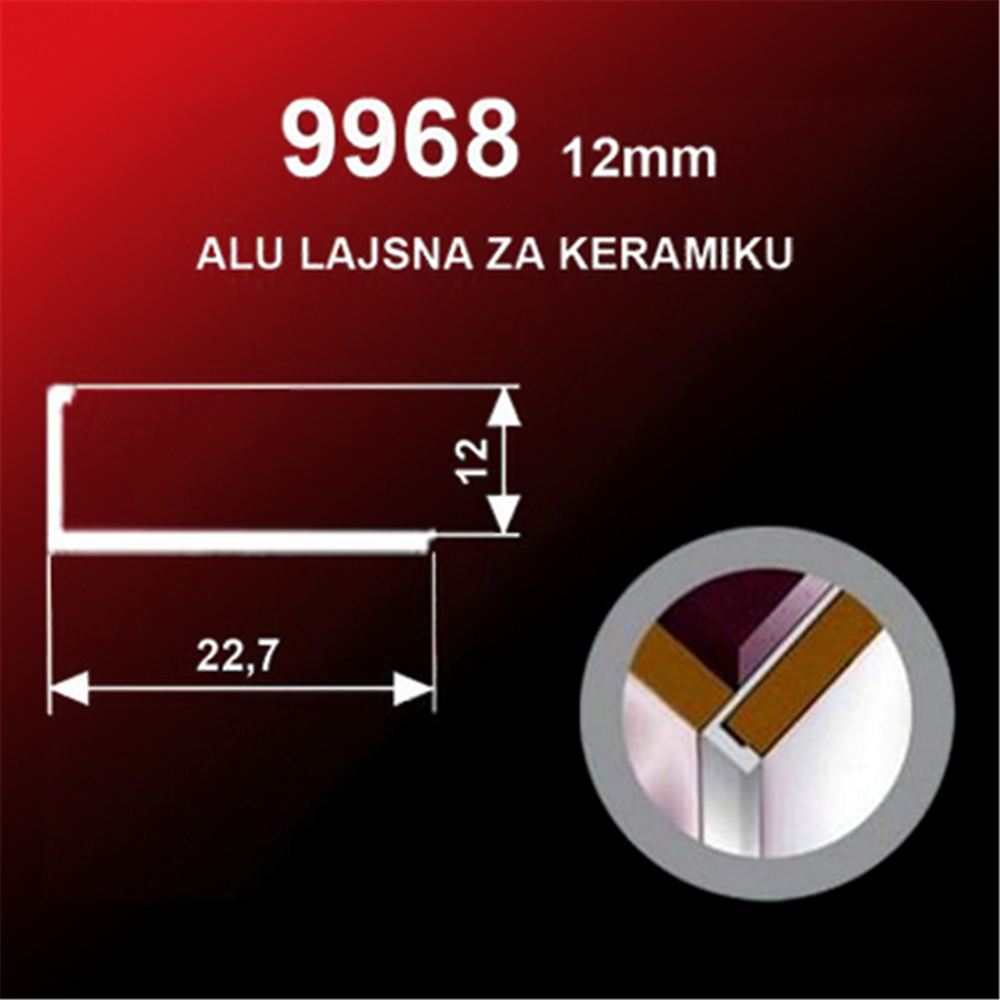 ALU LAJSNA 12 mm 9968 C32 BRONZA