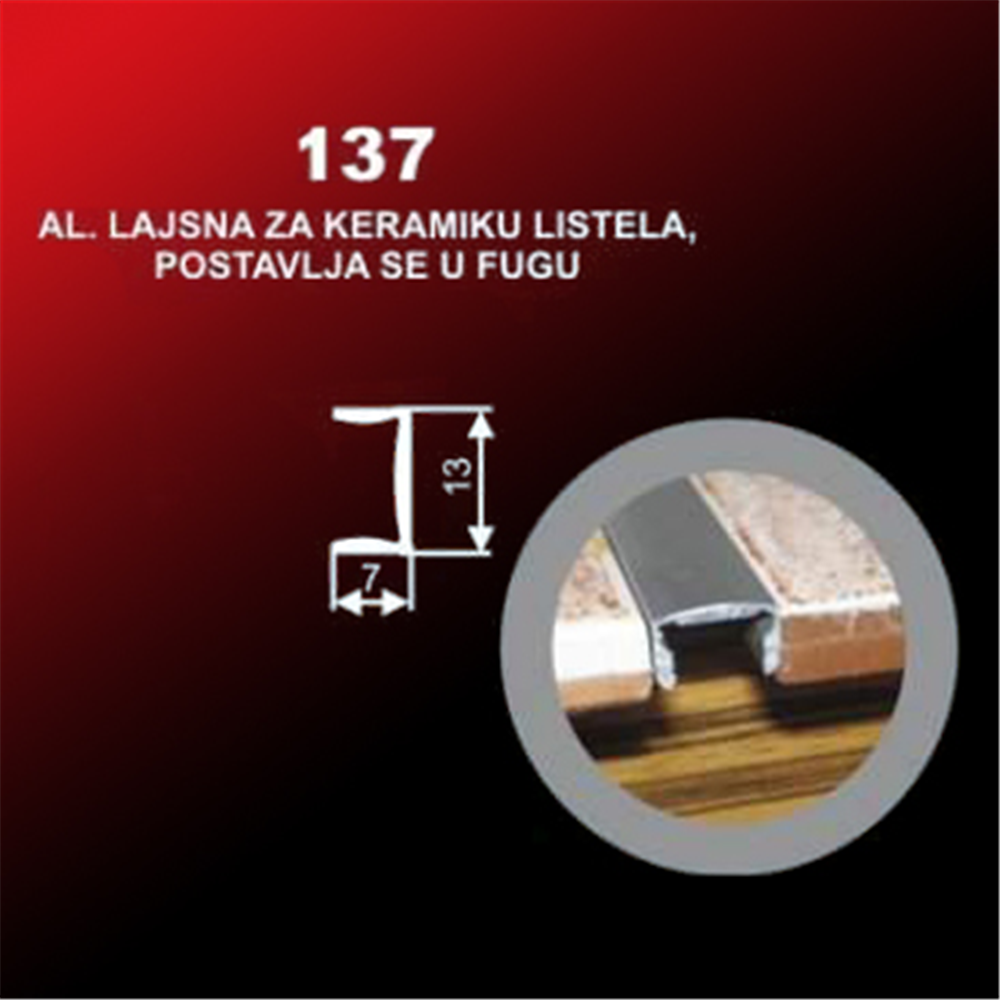 Alu lajsna 137 SR sjaj