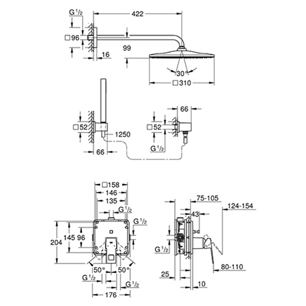 Ugradni set GROHE EUROCUBE 25238000