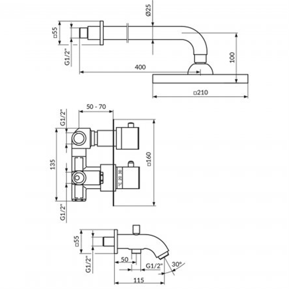 Slavina za tuš kadu JT31701 A