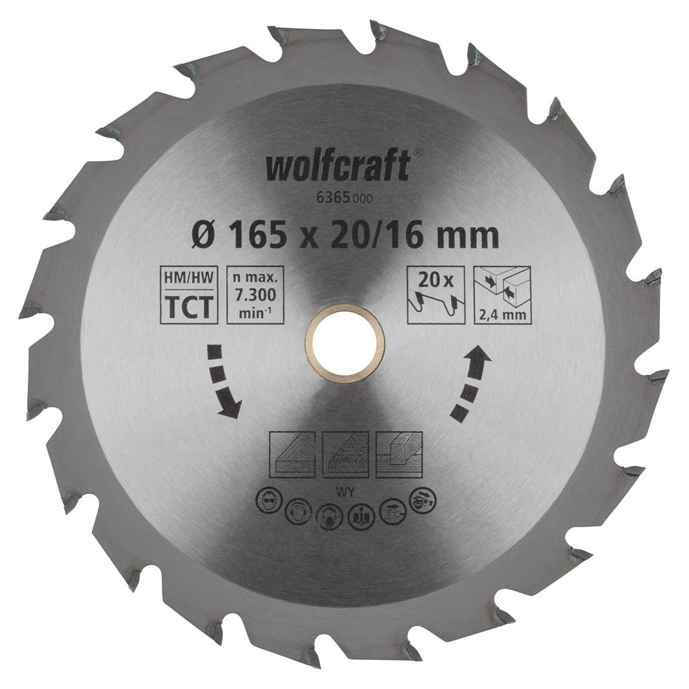 Wolfcraft 6365000 kružna testera za ručne cirkulare HM; 20 zuba (pak. od 1 kom.)