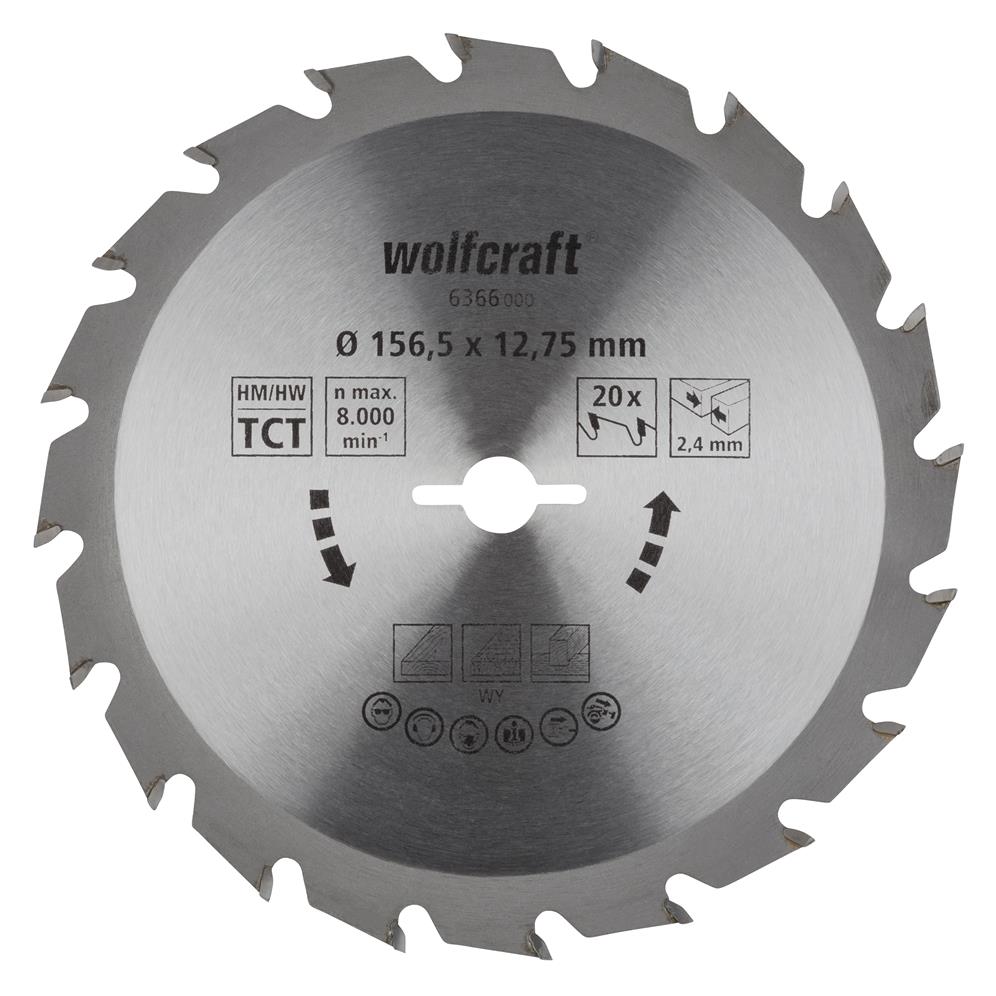 Wolfcraft 6366000 kružna testera za ručne cirkulare HM; 20 zuba (pak. od 1 kom.)