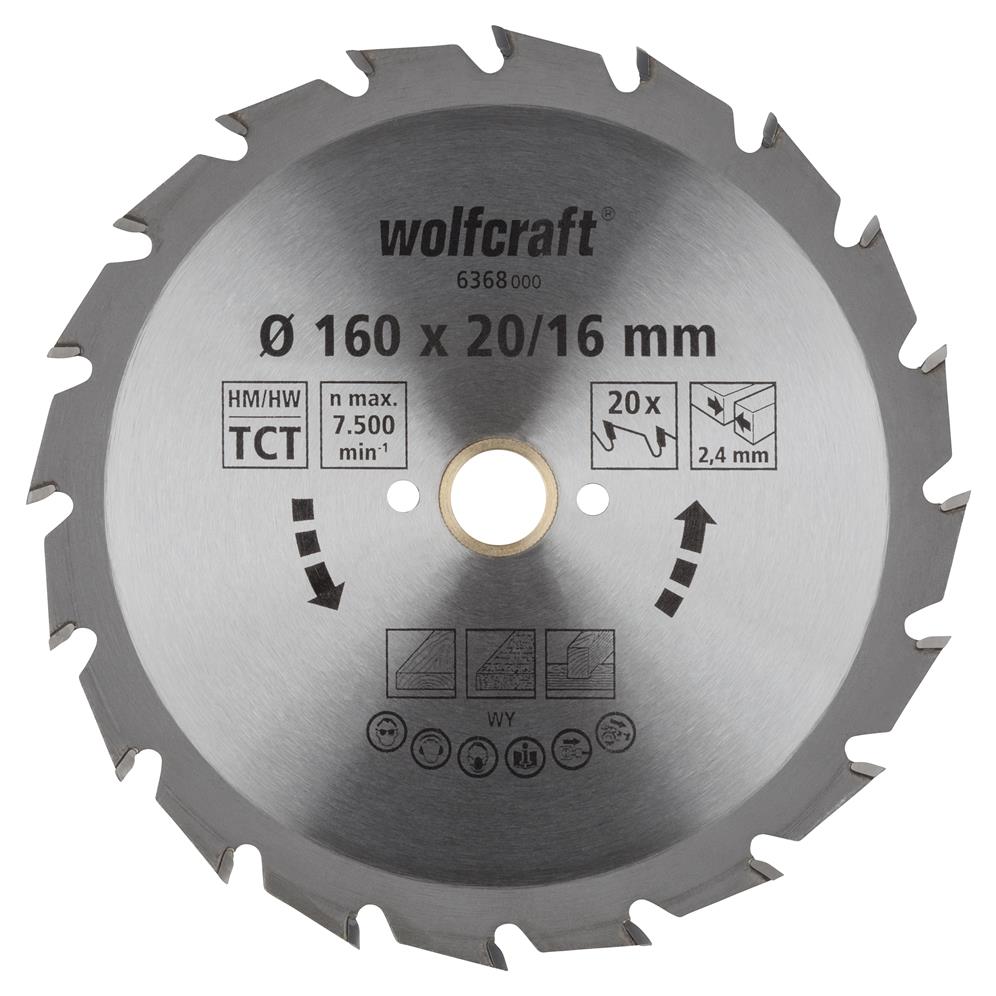 Wolfcraft 6368000 kružna testera za ručne cirkulare HM; 20 zuba (pak. od 1 kom.)