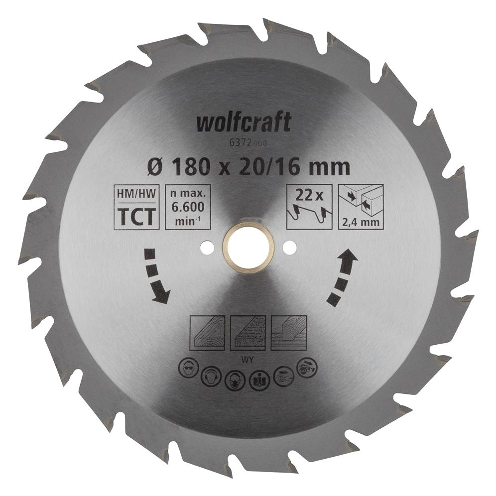 Wolfcraft 6372000 kružna testera za ručne cirkulare HM; 22 zuba (pak. od 1 kom.)