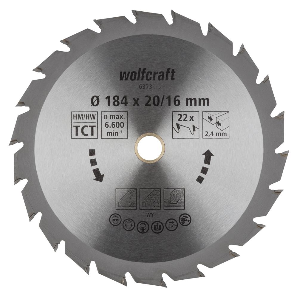 Wolfcraft 6373000 kružna testera za ručne cirkulare HM; 22 zuba (pak. od 1 kom.)