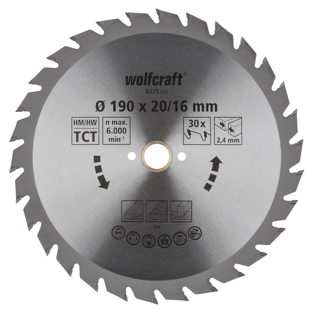 Wolfcraft 6375000 kružna testera za ručne cirkulare HM; 30 zuba (pak. od 1 kom.)