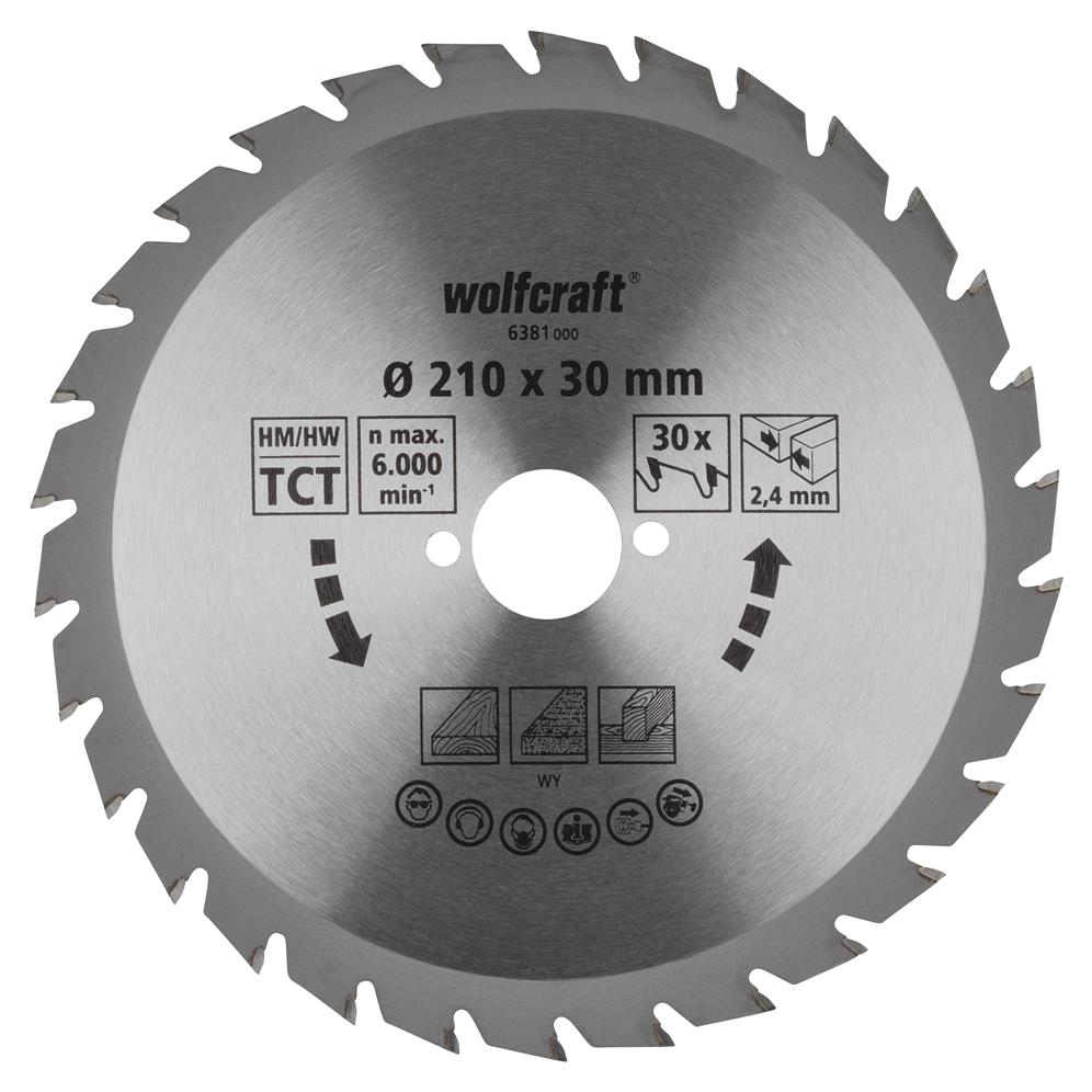 Wolfcraft 6381000 kružna testera za ručne cirkulare HM; 30 zuba (pak. od 1 kom.)