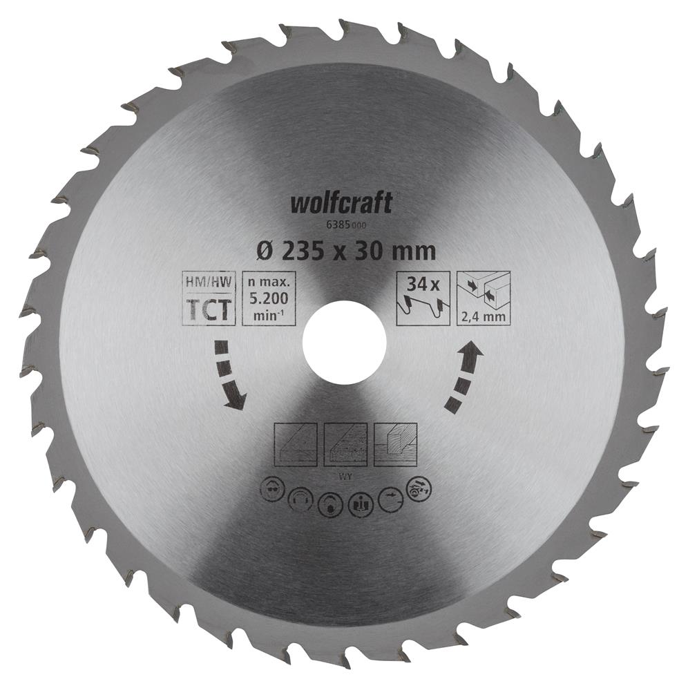 Wolfcraft 6385000 kružna testera za ručne cirkulare HM; 34 zuba (pak. od 1 kom.)