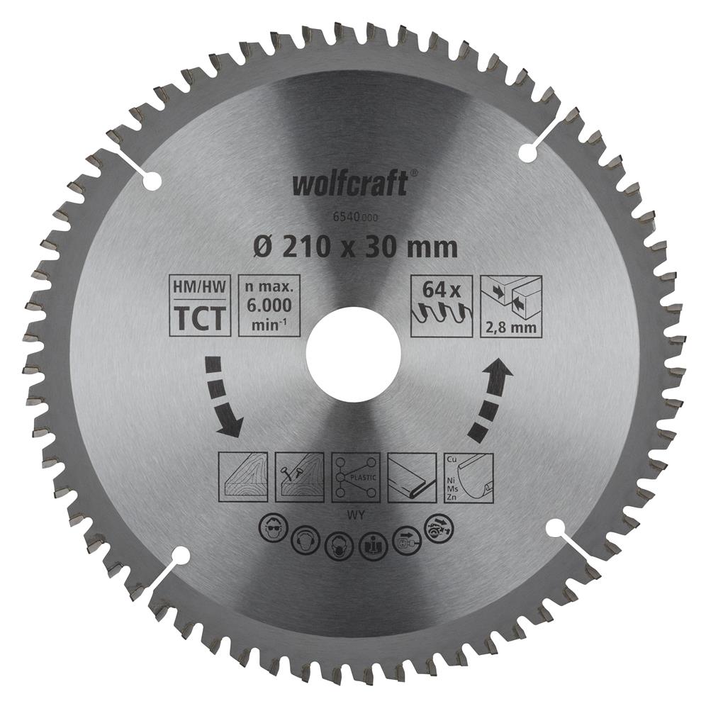 Wolfcraft 6540000 kružna testera za ručne cirkulare; 64 zuba (pak. od 1 kom.)