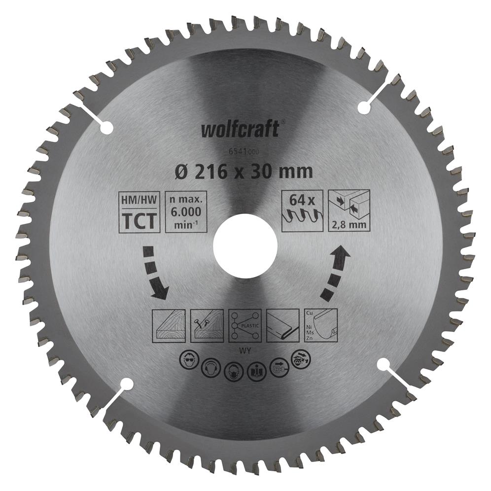 Wolfcraft 6541000 kružna testera za ručne cirkulare; 64 zuba (pak. od 1 kom.)