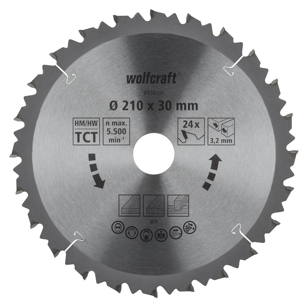 Wolfcraft 6550000 kružna testera za ručne cirkulare; 24 zuba (pak. od 1 kom.)