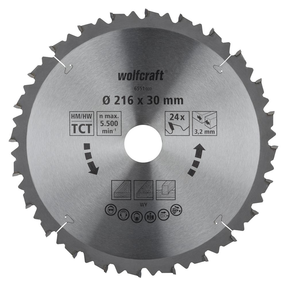 Wolfcraft 6551000 kružna testera za ručne cirkulare; 24 zuba (pak. od 1 kom.)