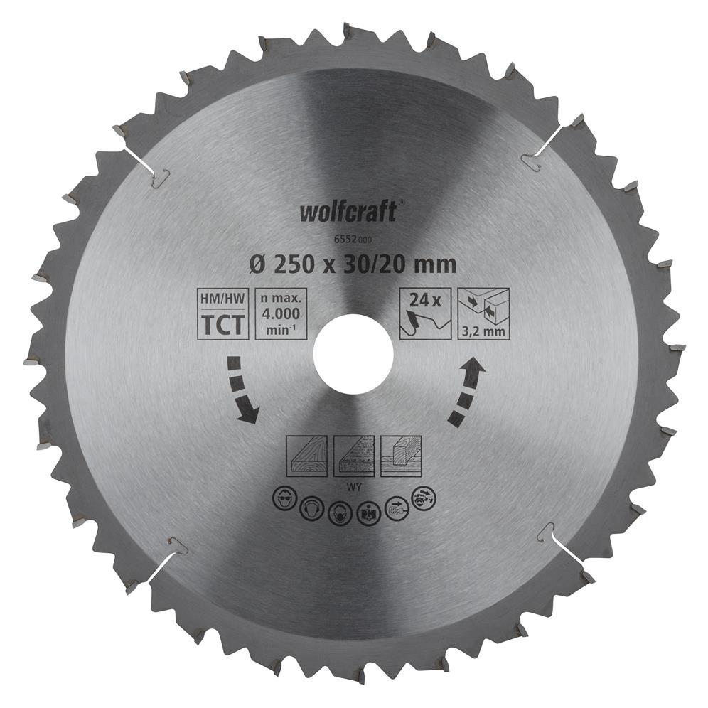 Wolfcraft 6552000 kružna testera za ručne cirkulare; 24 zuba (pak. od 1 kom.)