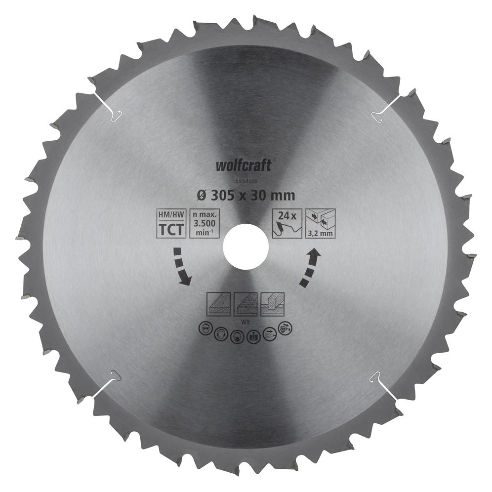 Wolfcraft 6554000 kružna testera za ručne cirkulare; 24 zuba (pak. od 1 kom.)