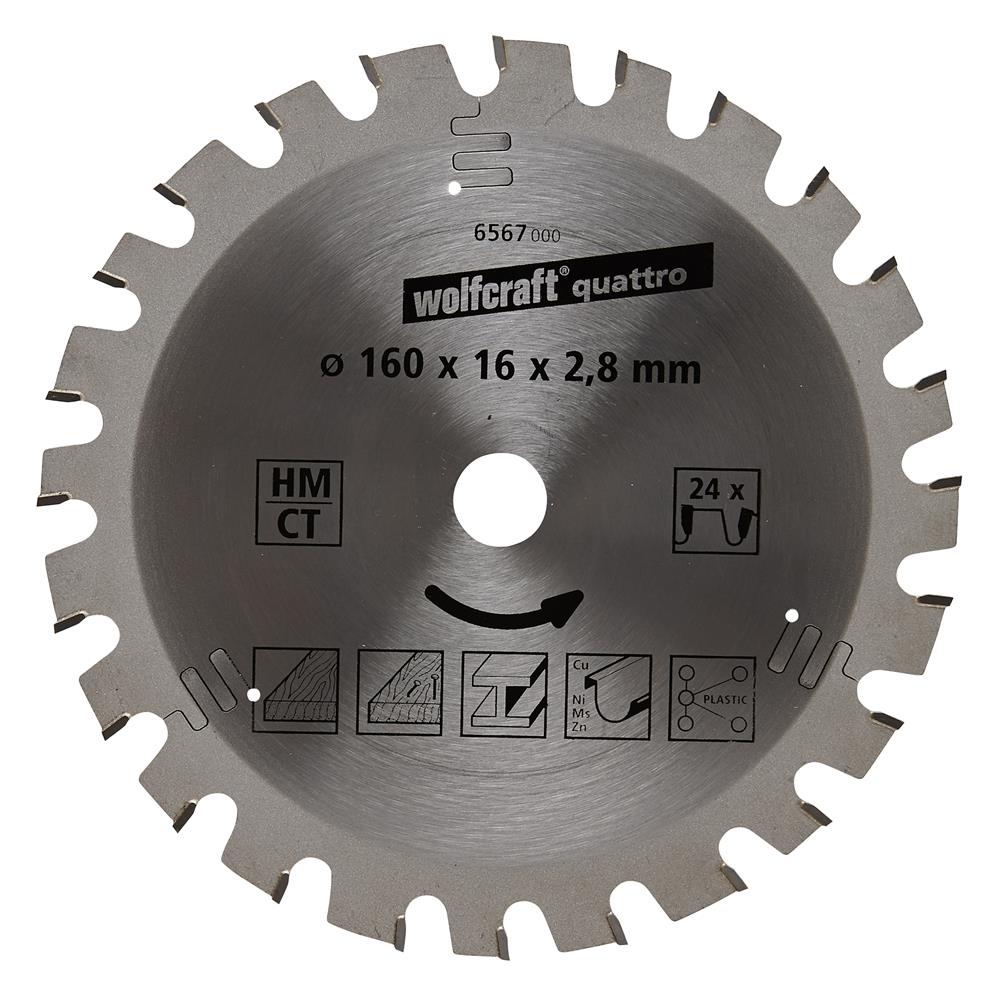 Wolfcraft 6567000 kružna testera za ručne cirkulare HM; 24 zuba (pak. od 1 kom.)