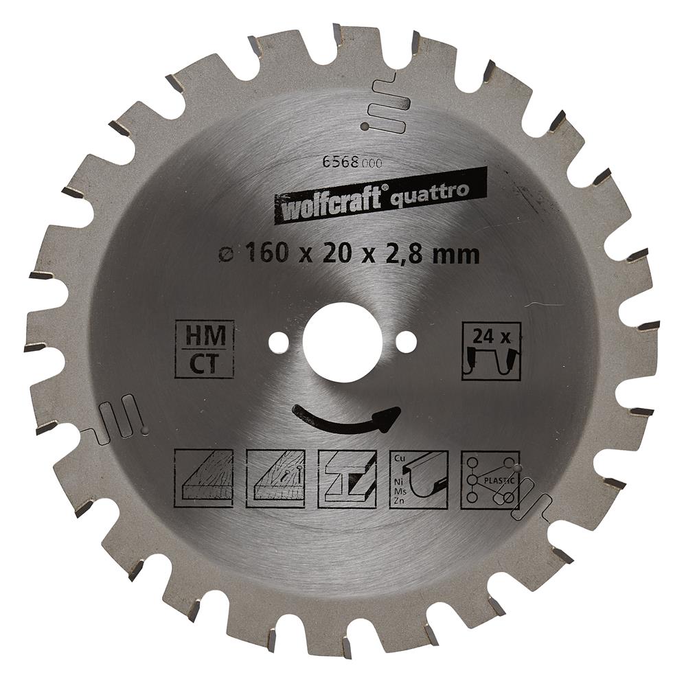 Wolfcraft 6568000 kružna testera za ručne cirkulare HM; 24 zuba (pak. od 1 kom.)