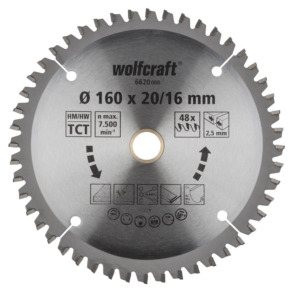 Wolfcraft 6620000 list kružne testere; 48 zuba; širina reza 2;5 mm (pak. od 1 kom.)