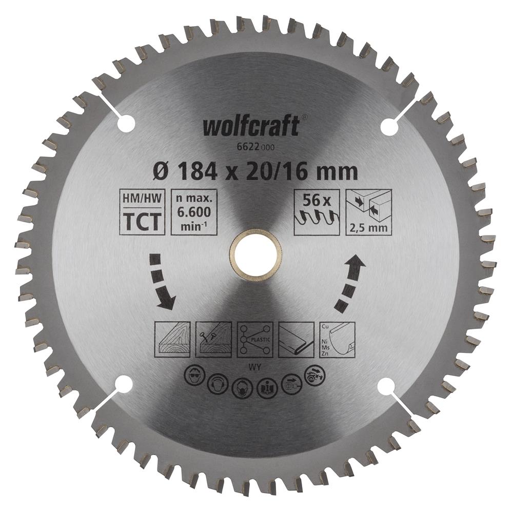 Wolfcraft 6622000  list kružne testere; 56 zuba; širina reza 2;5 mm (pak. od 1 kom.)