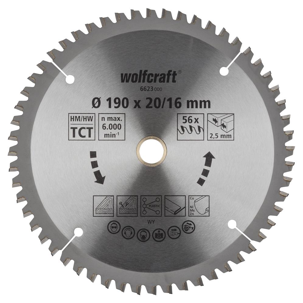 Wolfcraft 6623000  list kružne testere; 56 zuba; širina reza 2;5 mm (pak. od 1 kom.)